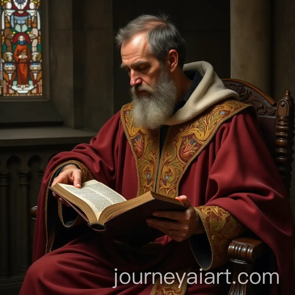 Saint-Boniface-Reading-Bible-in-Medieval-Church