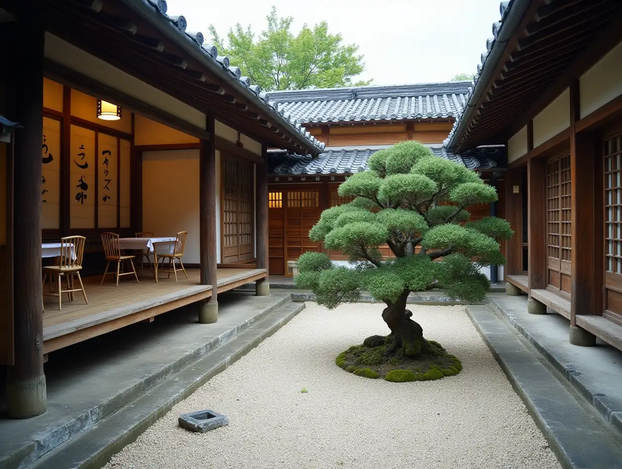 Traditional Japanese courtyard