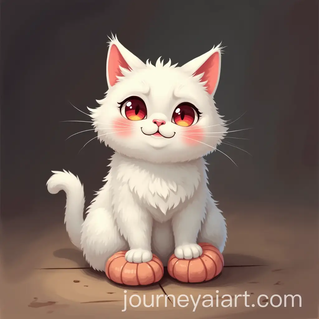 White-Cat-in-Slippers-with-Red-Eyes