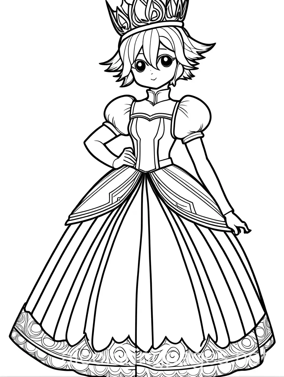 Deku-from-My-Hero-Academia-Dressed-as-a-Princess-Coloring-Page-for-Kids