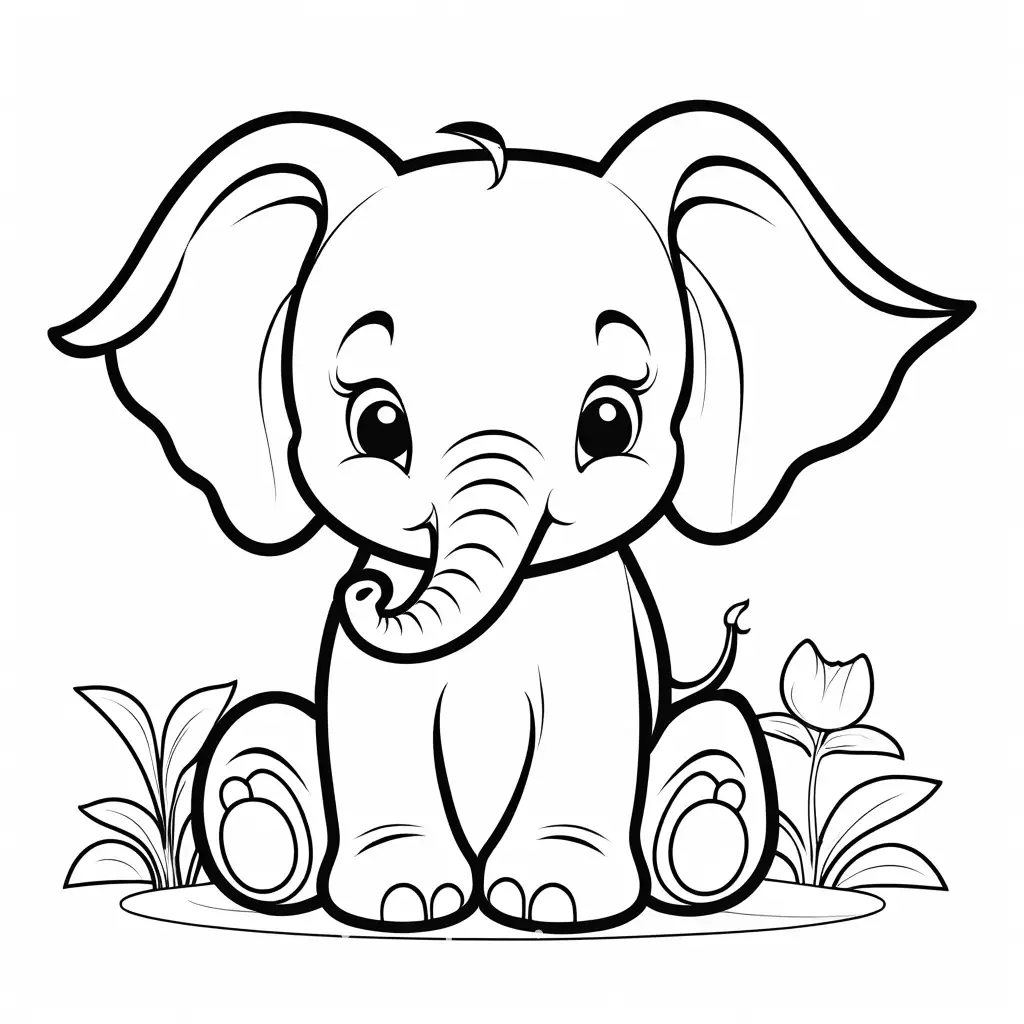 Baby-Elephant-Coloring-Page-Simple-Line-Art-for-Kids