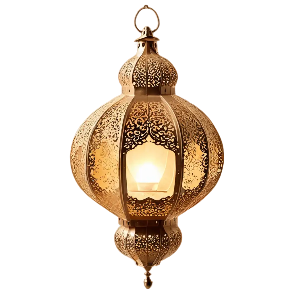 Ornate-Golden-Lantern-PNG-with-Intricate-Islamic-Art-Patterns-Perfect-for-Elegant-Overlays