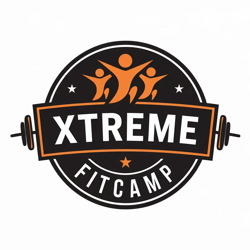 LOGO-Design-for-Xtreme-Fitcamp-Energetic-Group-Workouts-on-Black-Background-with-Minimalist-Style