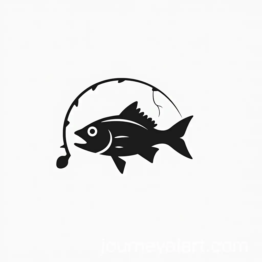 Fishing-Rave-Logo-with-Minimalist-Fish-Design-in-Greyscale