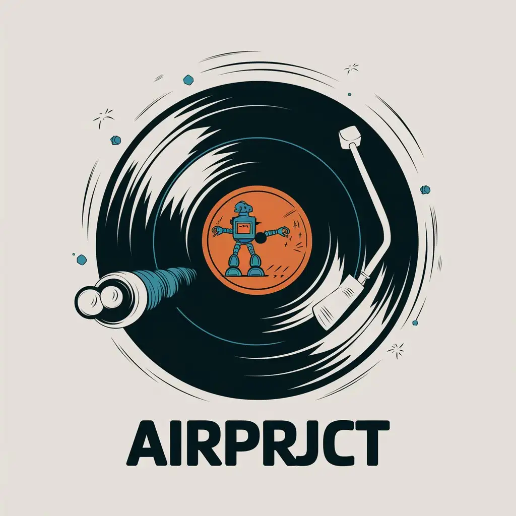 LOGO Design For AIrPRJCT Spinning Vinyl Record with Animated Image Effect