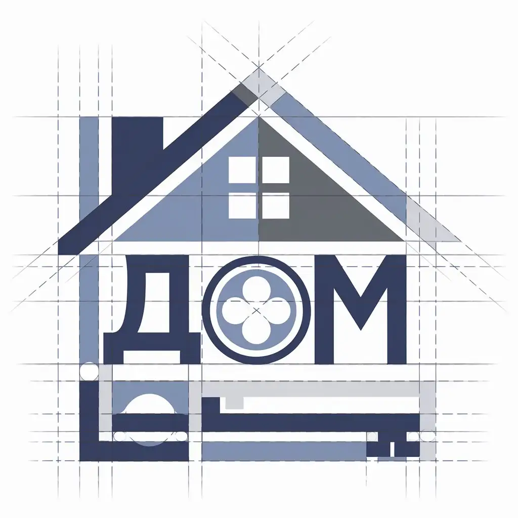 LOGO Design for Real Estate Company Elegant Blues Greys and White with House Symbol and Key Elements