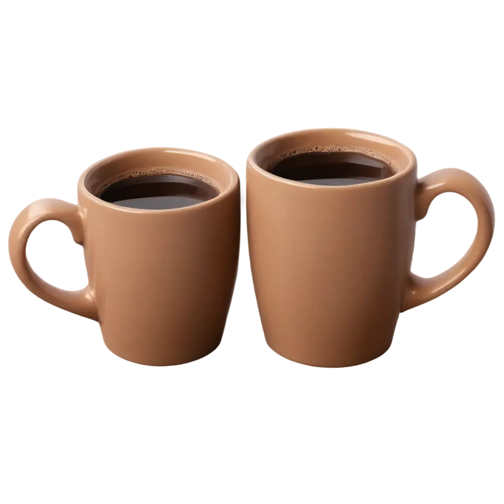 Two-Coffee-Mugs-Forming-O-Shape-PNG-withPNG-Image-Usage-Scenarios-Steam-Bubbles-Transparent-Background