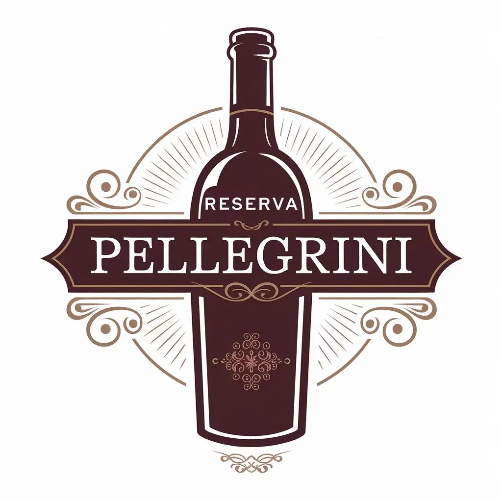 LOGO Design for Reserva Pellegrini Vector Wine Bottle Symbol with Clear Background