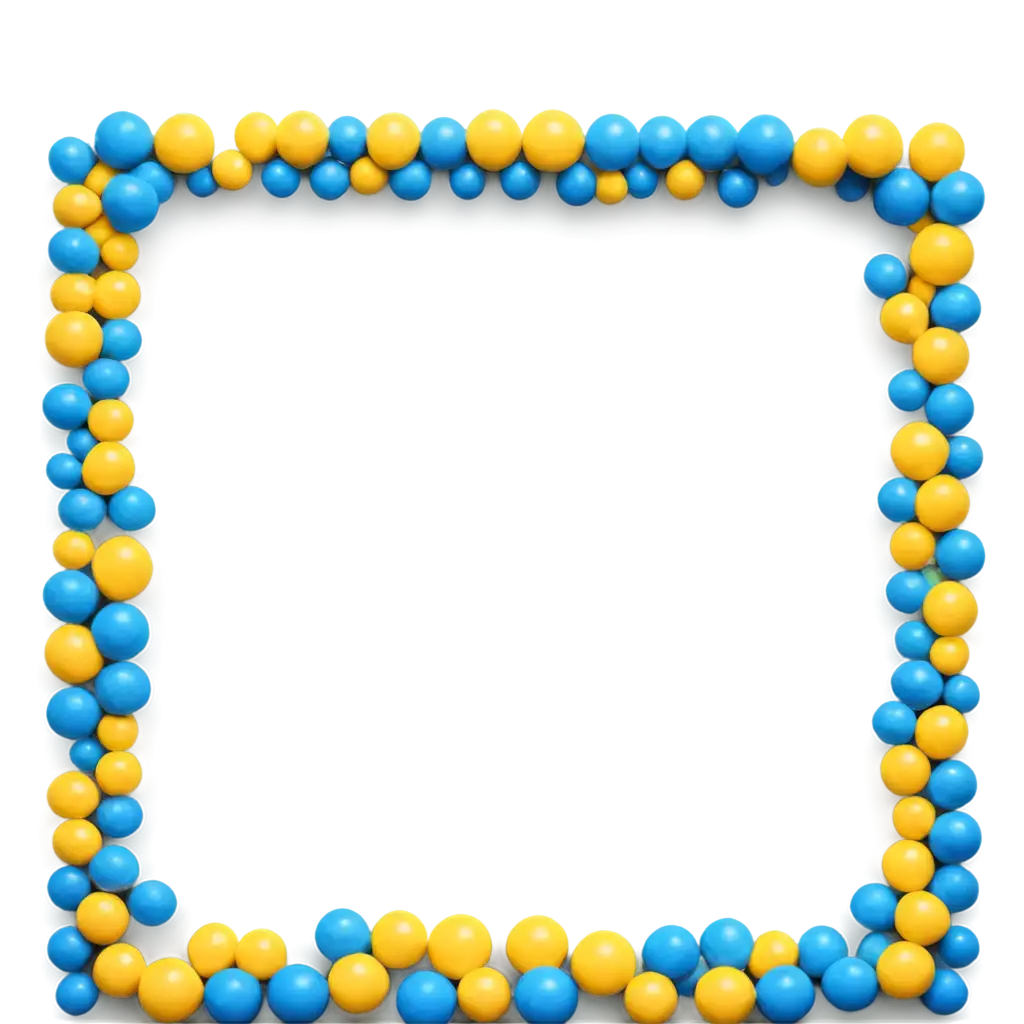 Vivid-PNG-Image-Frame-Made-of-Yellow-and-Blue-Balls