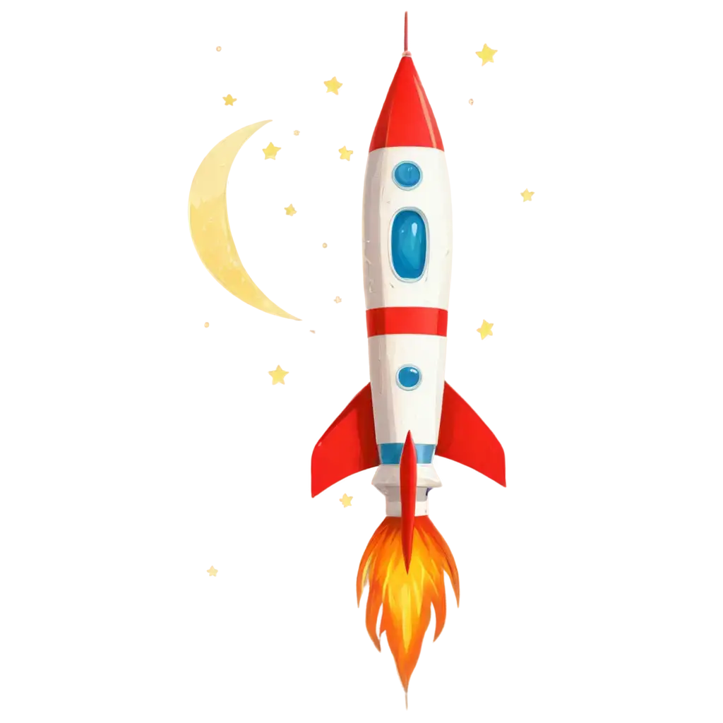 Cartoon-Rocket-and-Moon-PNG-Image-Playful-Illustration-for-Educational-Websites-and-Childrens-Books