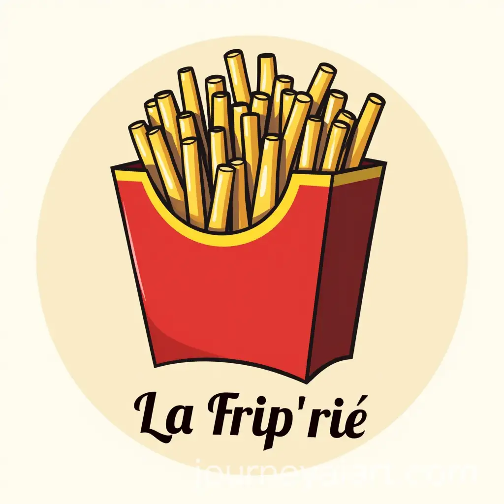 Creative-Logo-Featuring-French-Fry-Box-with-Clothes-and-American-Hats-for-La-FripRie