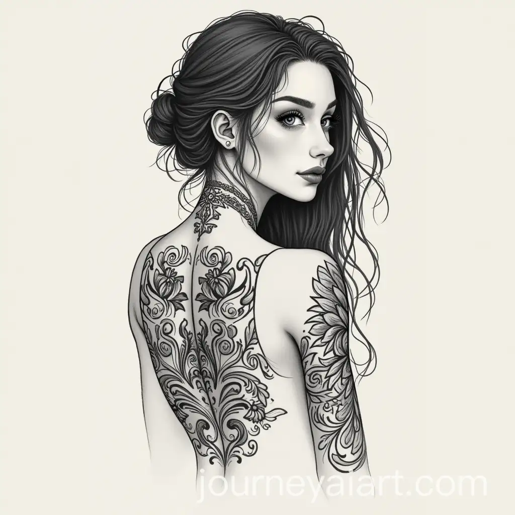Ethereal-Sketch-Girl-Tattoo-Design-on-Canvas