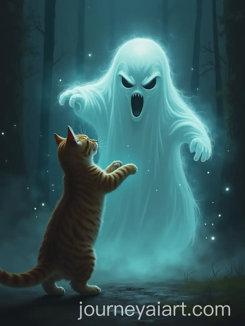 Cat-Battling-a-Ghost-in-an-Otherworldly-Encounter
