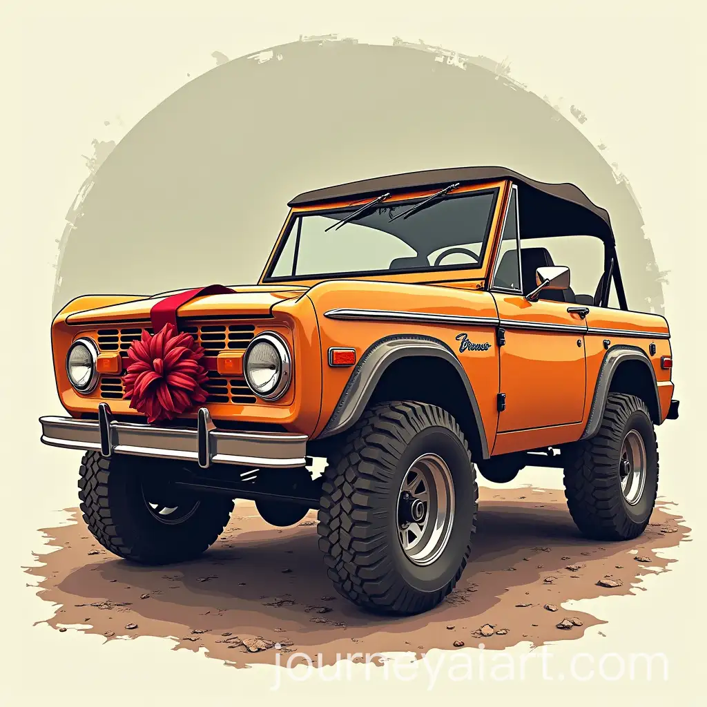 Vintage-Ford-Bronco-with-Gift-Ribbon-Decoration