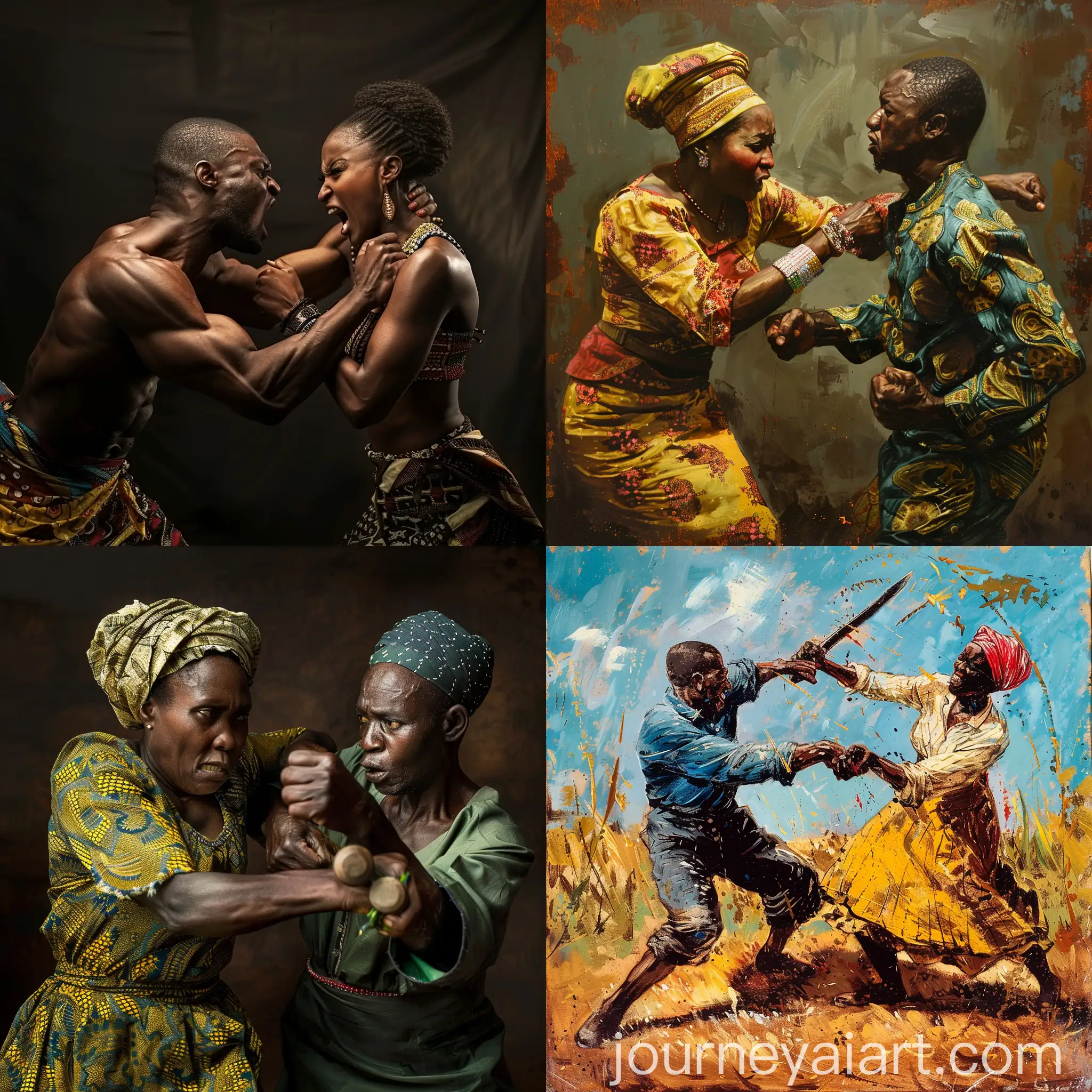 African-Husband-and-Wife-Fighting-Scene