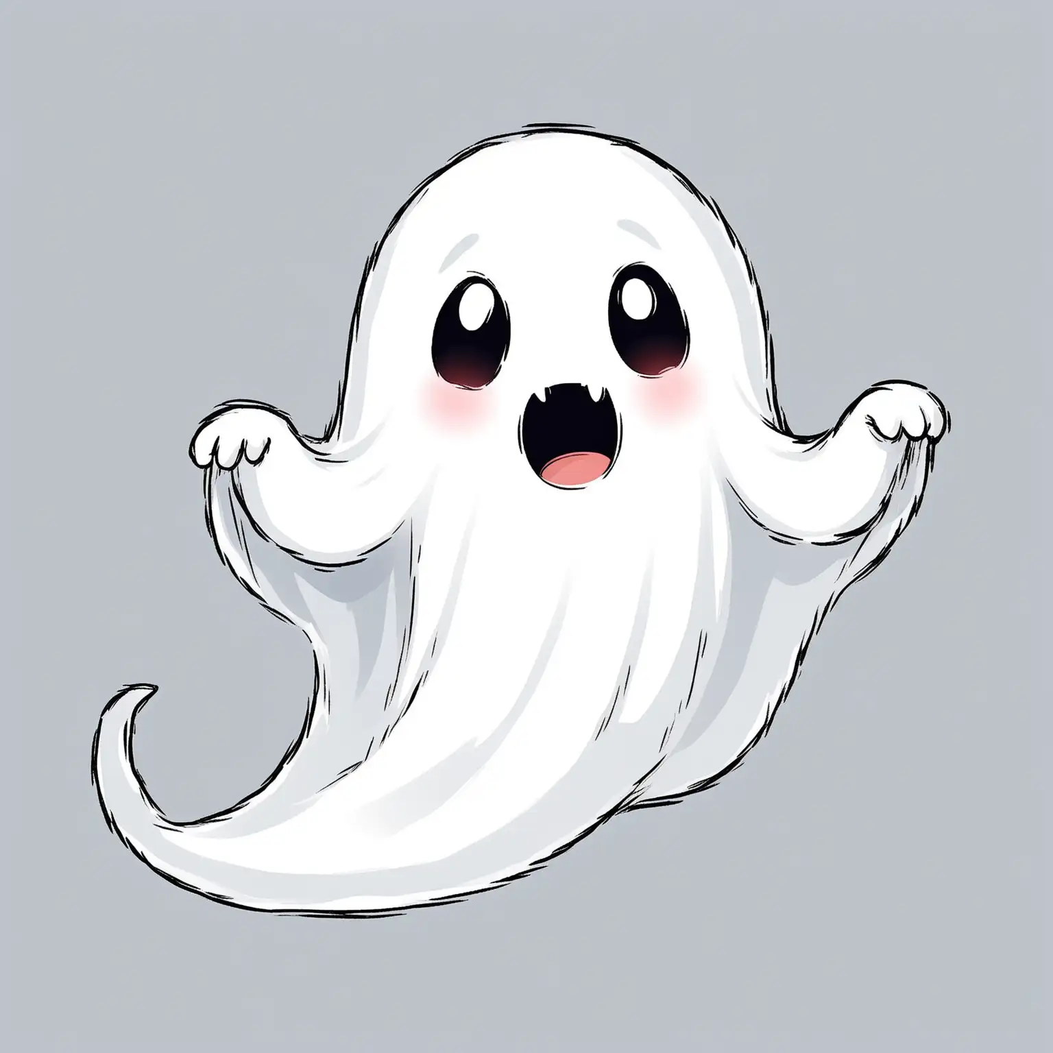 Adorable Ghost Illustration on Clean White Background