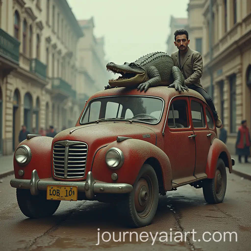 Man-with-Old-Russian-CarAI-Art-Prompt-Expansion-VAZ2109-in-Bombardiro-Crocodilo-Style