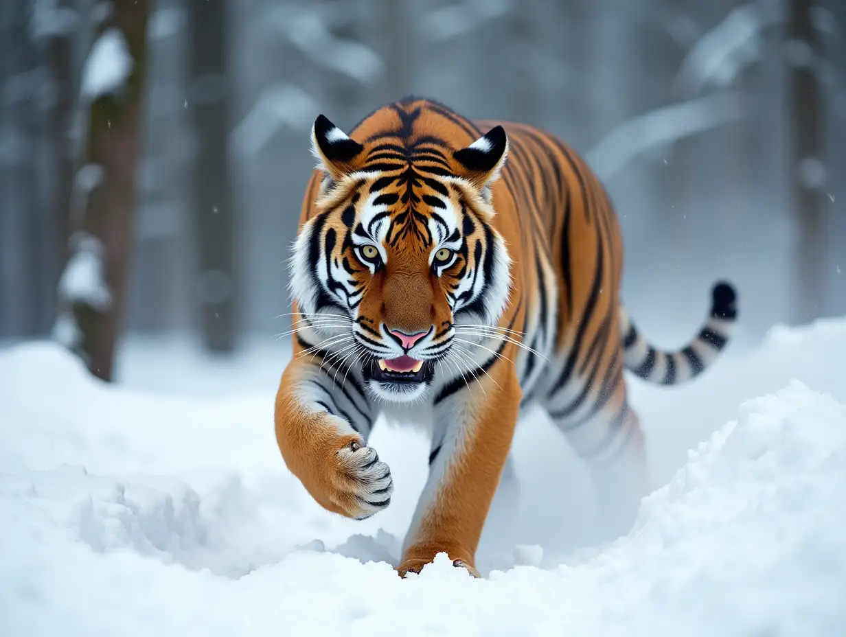 make tiger move with snow