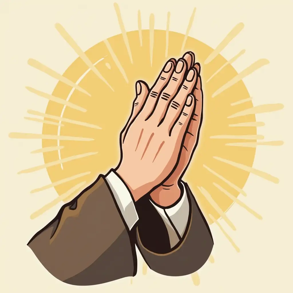 A praying hand vector