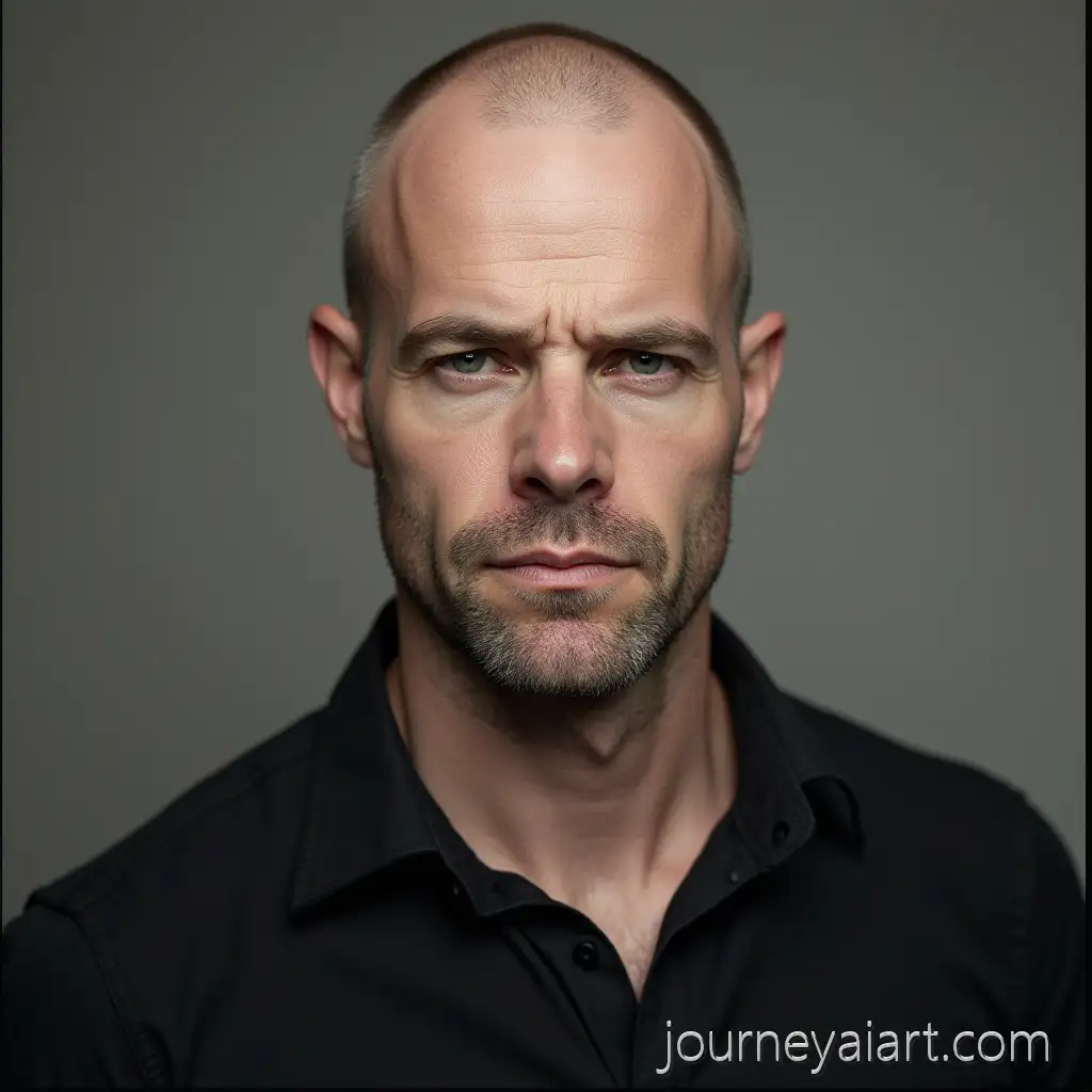 Bald-Man-Portrait-with-Neutral-Background-in-Realistic-Style