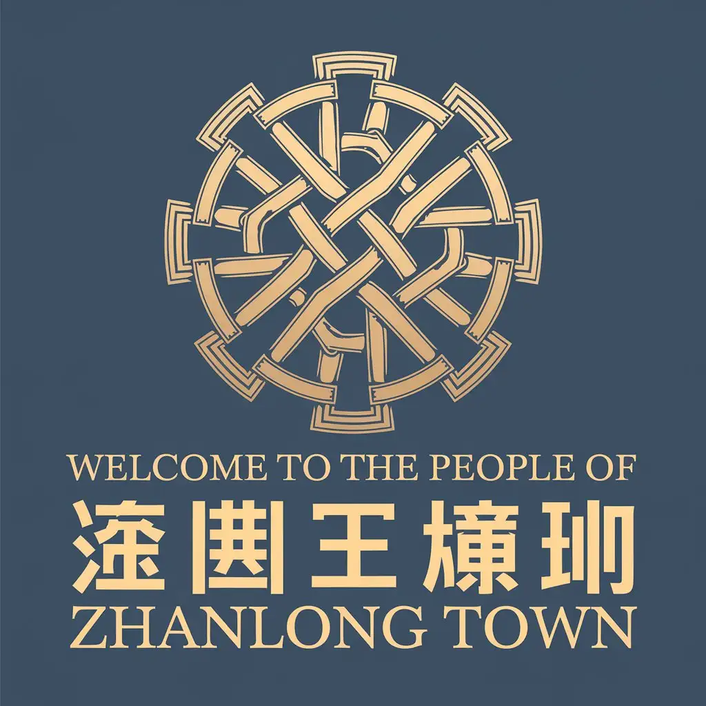 LOGO-Design-for-Zhanlong-Town-Weaving-and-Gears-with-a-Clear-Background