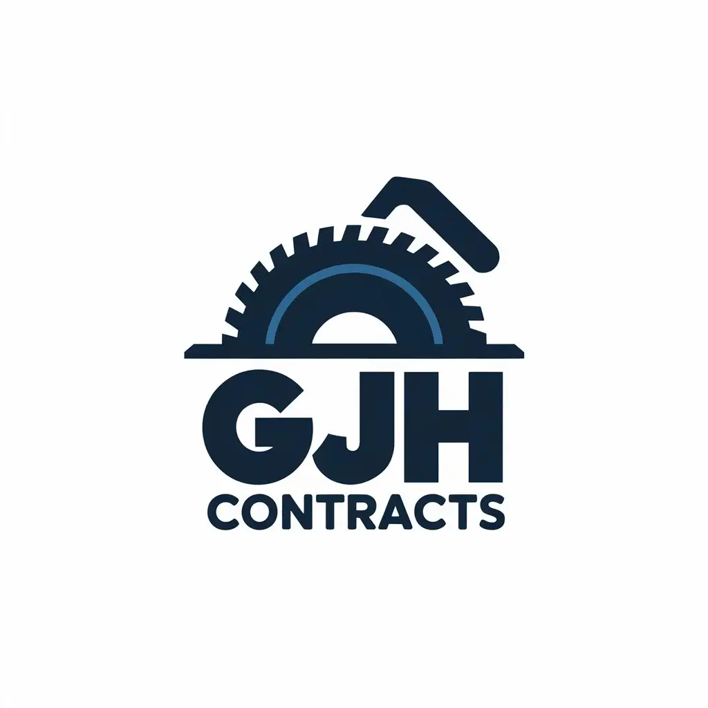 LOGO Design for GJH Contracts Saw Symbol with Clear Blue Background for Construction Industry