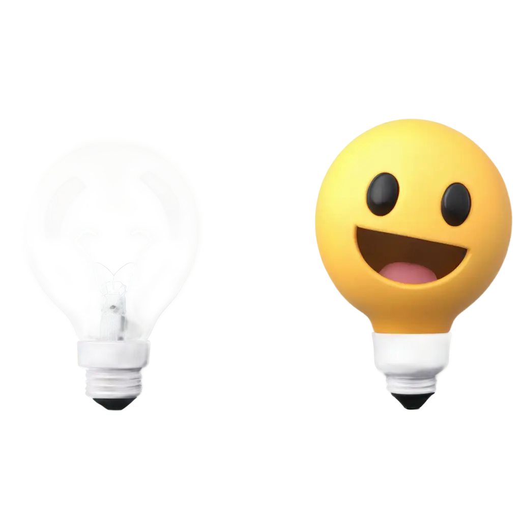 Round-Emoji-with-Light-Bulb-on-Head-PNG-A-Creative-Asset-for-Digital-Designs