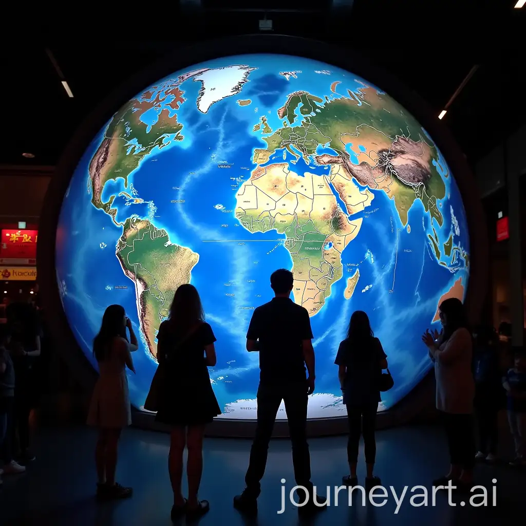 Tourist-Photos-Orbiting-a-Spherical-Earth-Display