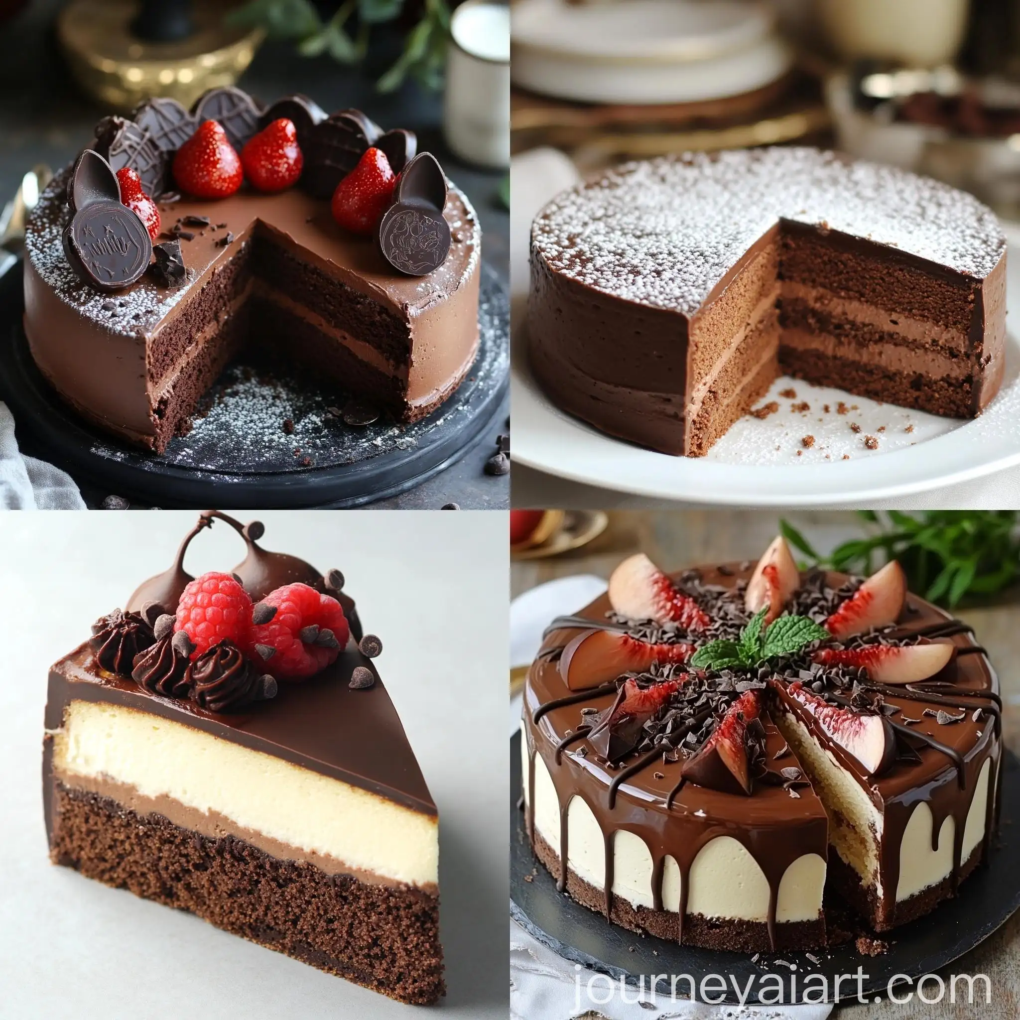 Delicious-Chocolate-Mouse-Cake-with-Chantilly-Cream-and-Peach-Syrup