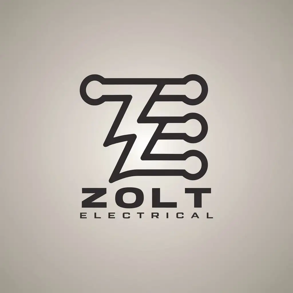 LOGO Design for Zolt Electrical Bold ZE Symbol on a Clear Background