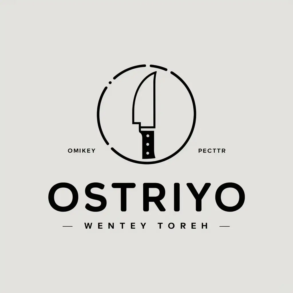 a vector logo design,with the text "ostriyo", main symbol:knife,Moderate,be used in Others industry,clear background