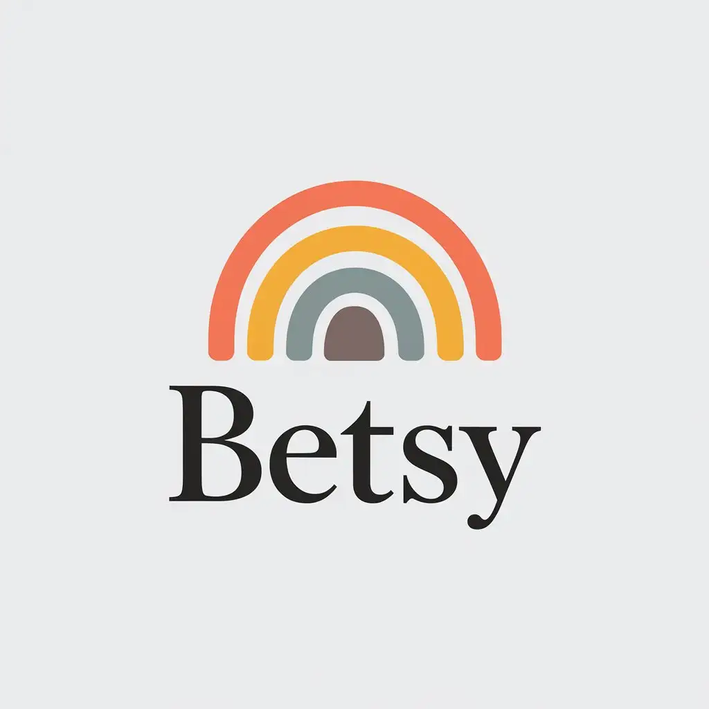 a vector logo design,with the text "Betsy", main symbol:rainbow,Minimalistic,be used in Retail industry,clear background