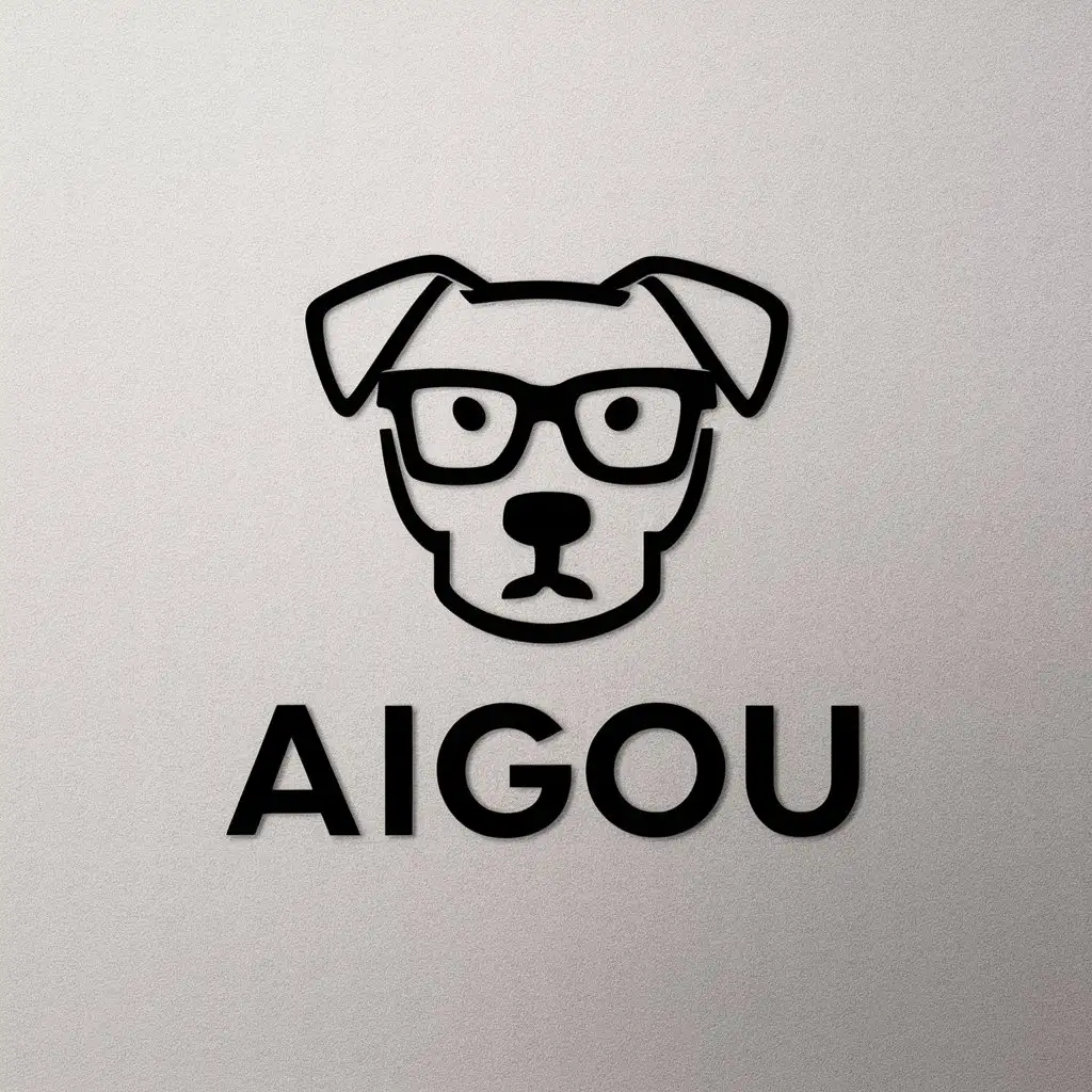 LOGO-Design-For-AIGou-Tech-Dog-with-Glasses-in-Clear-Background