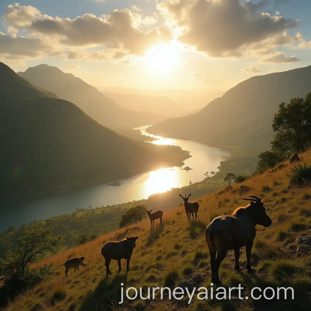 Harmonious-Wildlife-Scene-in-Serra-da-Gorongosa-with-Radiant-Sunlight