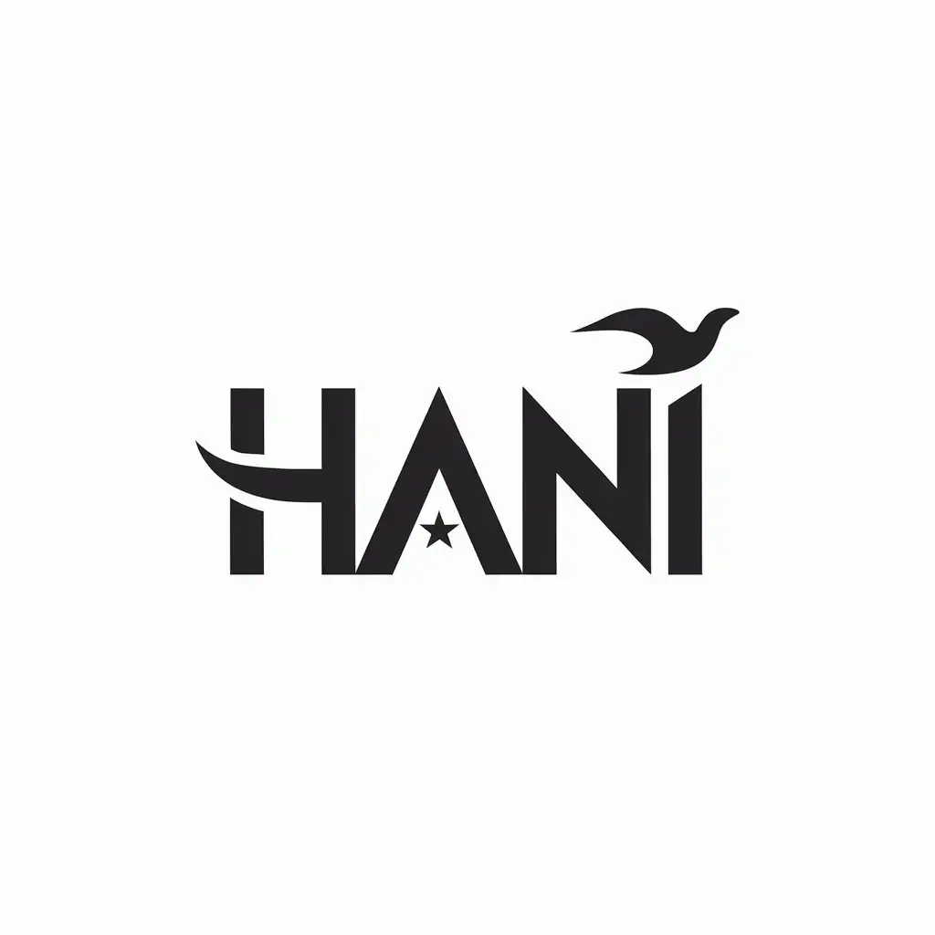 LOGO Design for HANI Minimalistic Bird and Flying Element Typography for Entertainment Industry