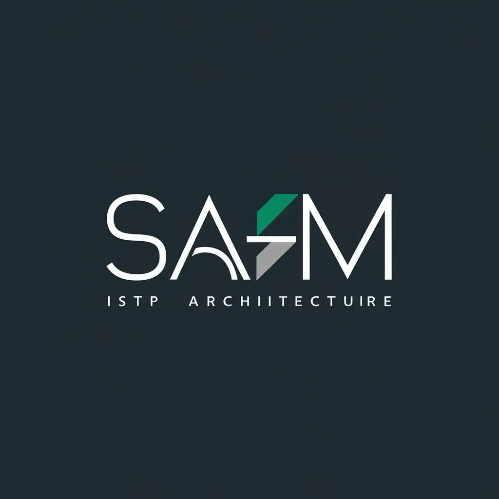 LOGO Design for SAF Design Minimalistic Architectural Logo with Deep Blue Gray and Green Palette