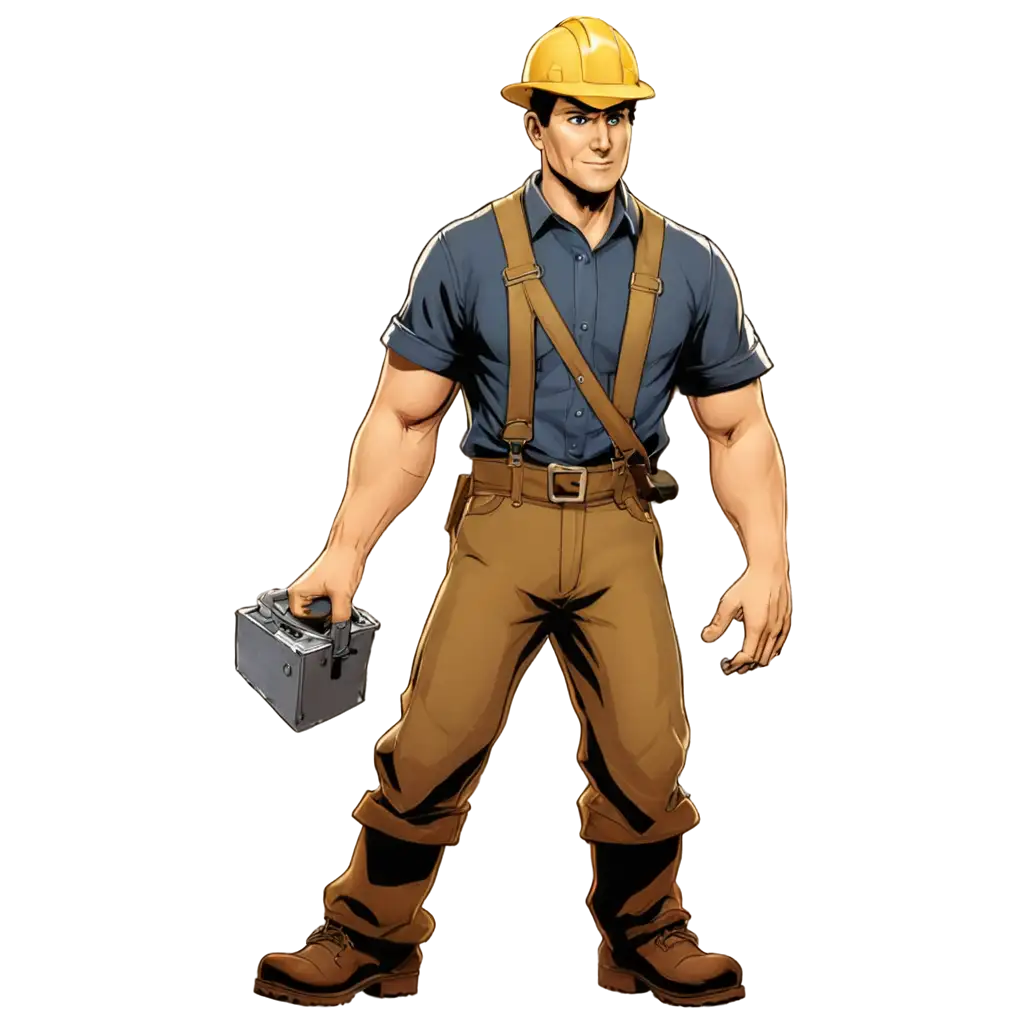 Comic-Book-Style-Male-Miner-PNG-Image-Bringing-Vintage-Charm-to-Modern-Visuals