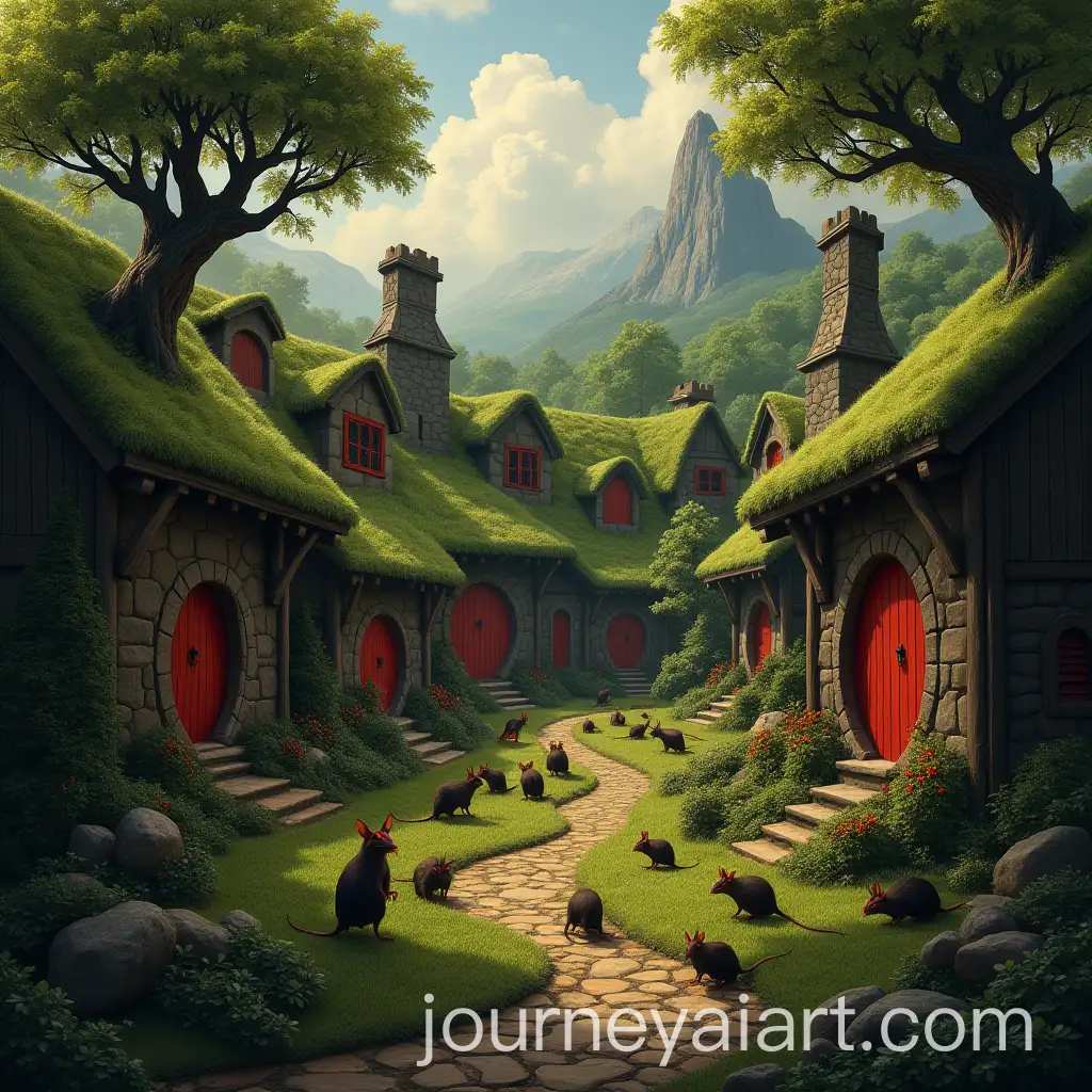 Hobbit-Village-Overrun-by-Rats-in-a-Fantasy-Landscape