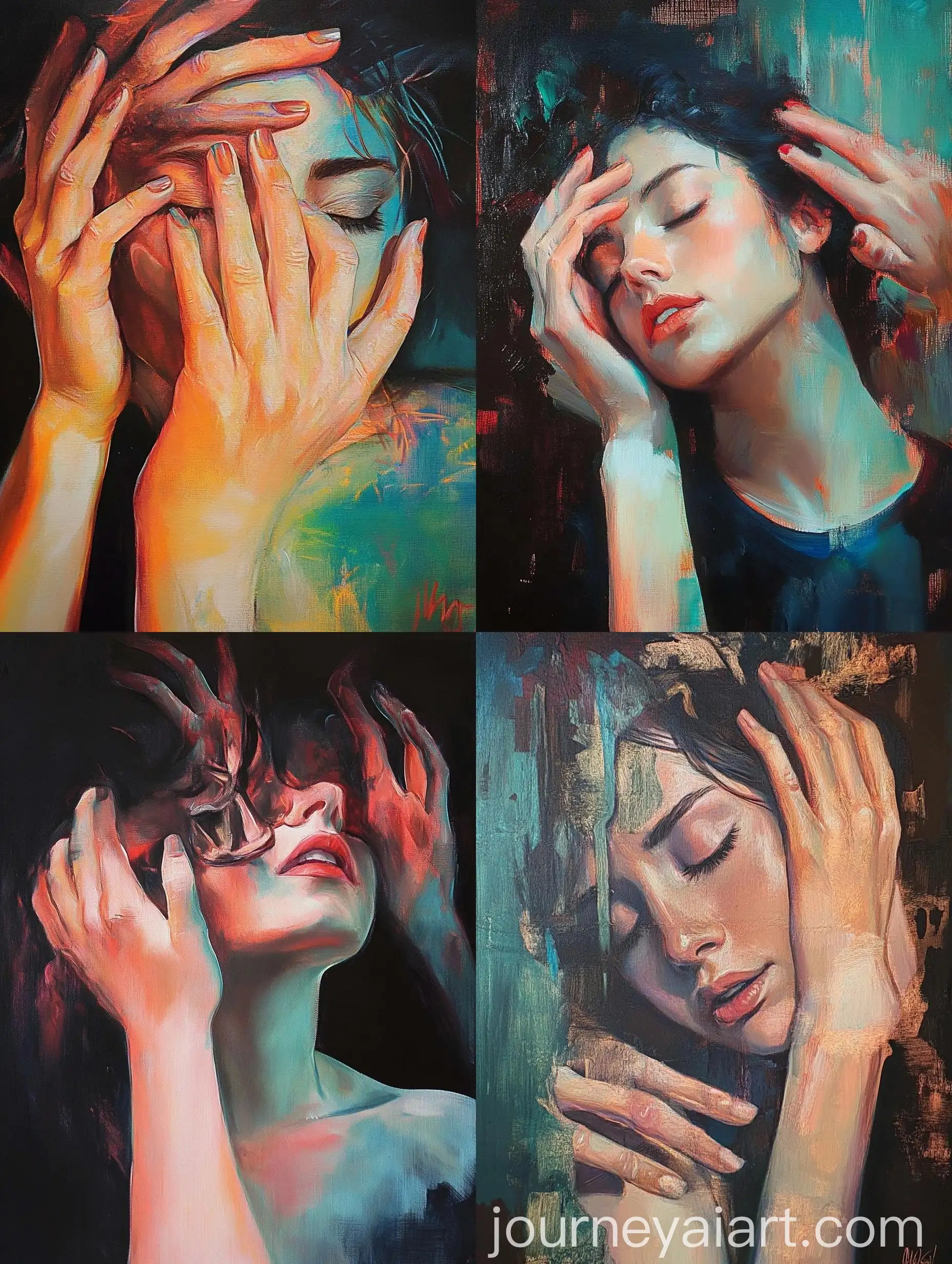 Ethereal-Woman-in-Misty-Forest-Oil-Painting-with-Surreal-Effects