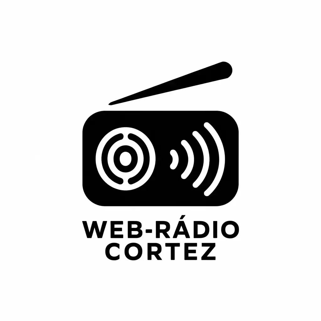 LOGO Design for WEBRDIO CORTEZ Modern Typography with Radio Wave Symbol