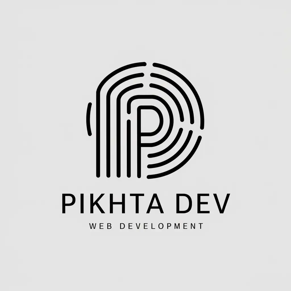 LOGO Design For PIKHTA DEV Vector Logo for Web Development in the Technology Industry