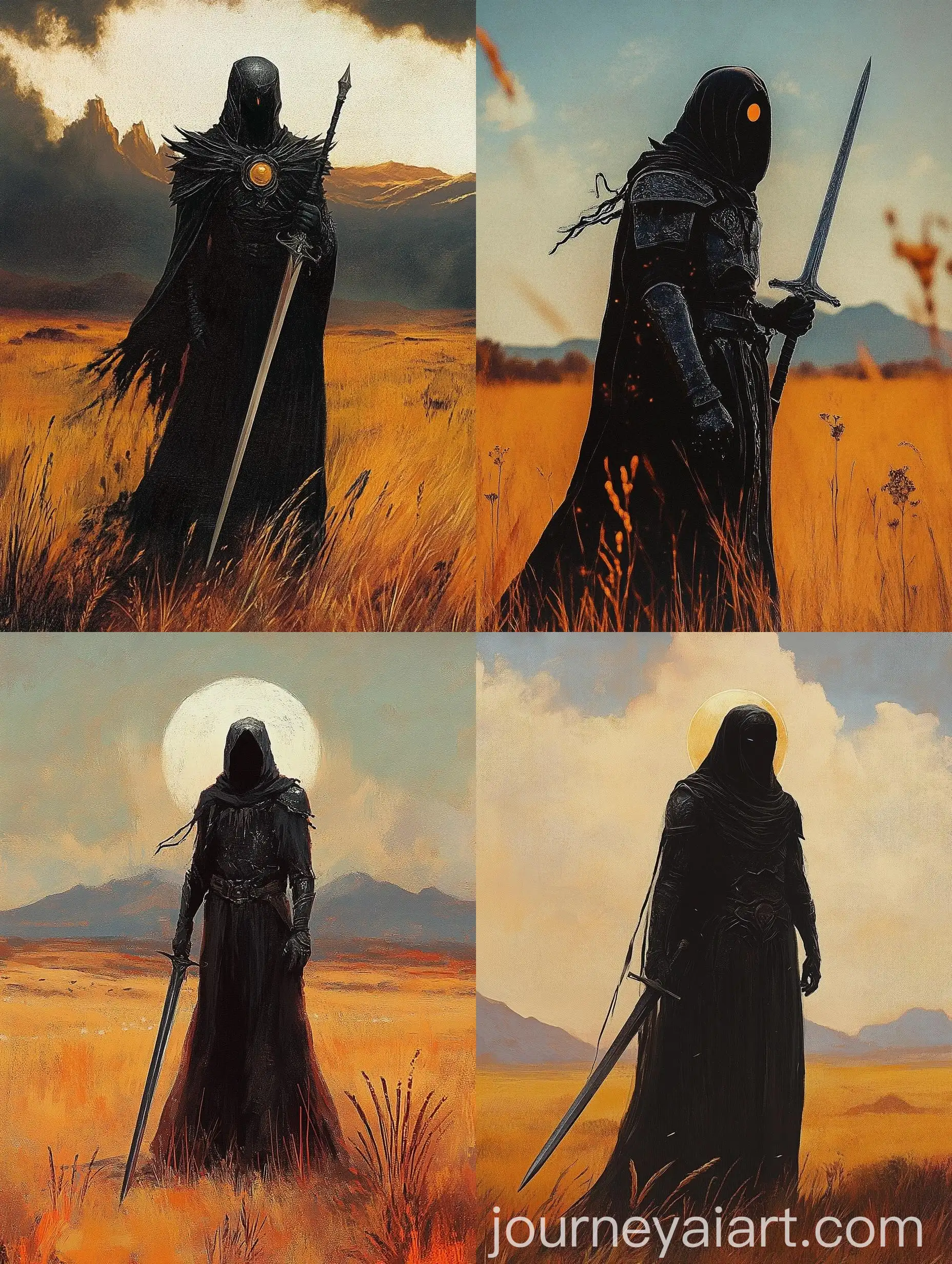 Fantasy-Black-Knight-with-Sword-in-Plains