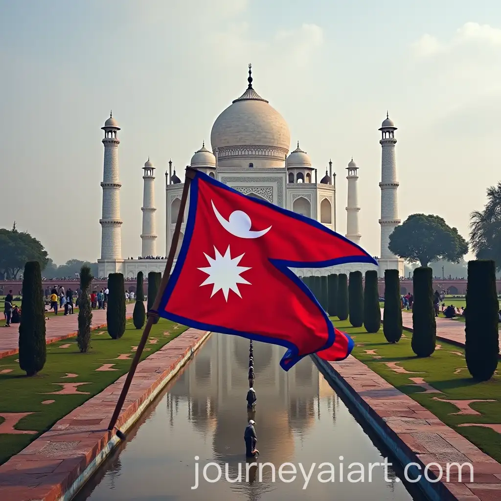 Nepal-Flag-Displayed-at-the-Taj-Mahal