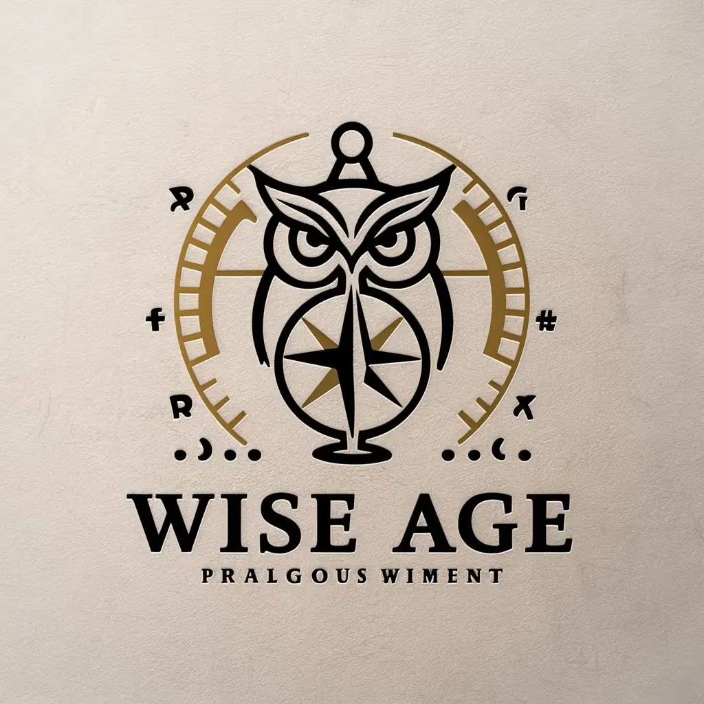 LOGO-Design-for-Wise-Age-Symbolic-Owl-Globe-and-Compass-in-Moderate-Tones