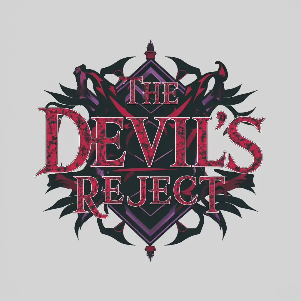 LOGO Design for The Devils Reject Gothic Red Purple Black Vector Logo with Clear Background