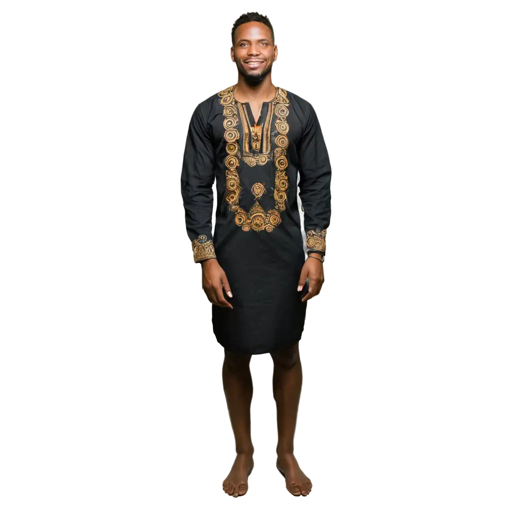 Full-Body-PNG-Image-of-a-Black-Man-in-Traditional-African-Attire-HighQuality-Versatile-PNG-Format