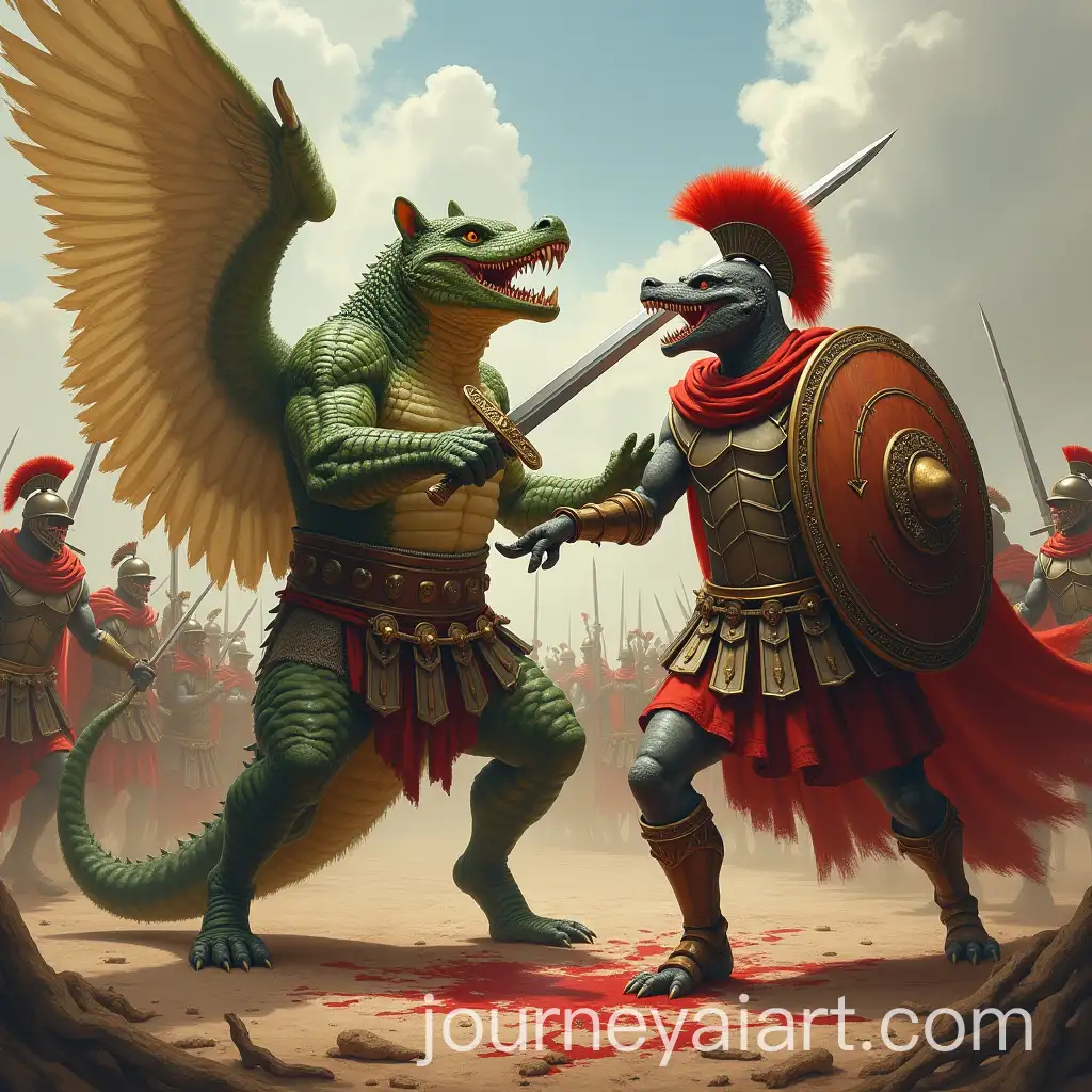 Epic-BattleAI-Image-Prompt-Expansion-Between-Mythical-HalfCreatures-in-Ancient-Armor-on-the-Battlefield