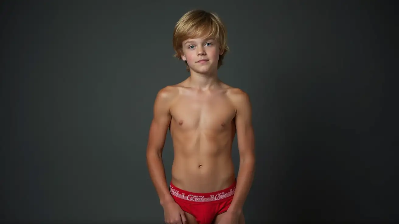 Athletic-Teenage-Boy-Poses-in-Red-Calvin-Klein-Style-Underwear