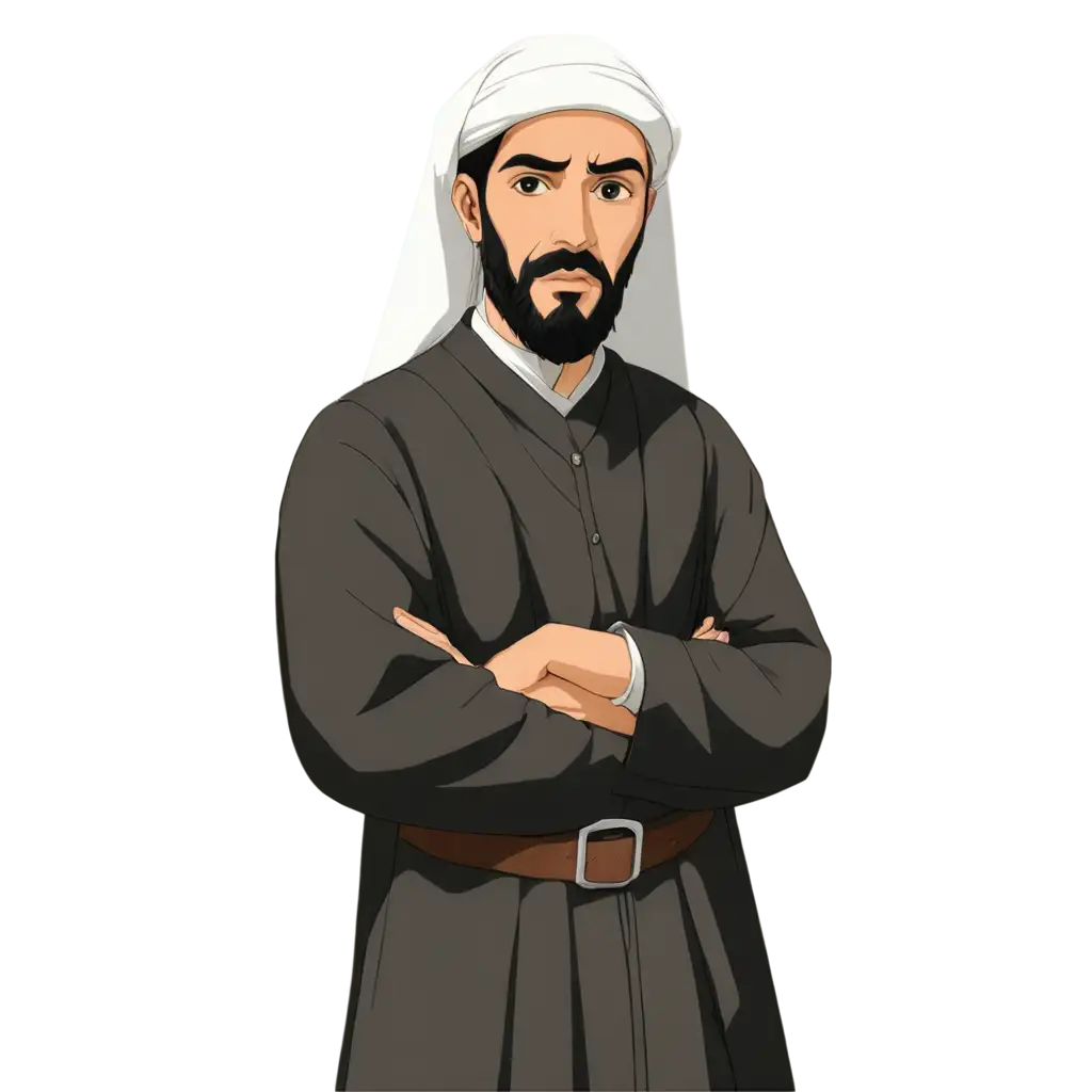 AnimeStyle-Portrait-of-Medieval-Scholar-AlFarabi-in-PNG-Format-for-HighQuality-Image-Clarity