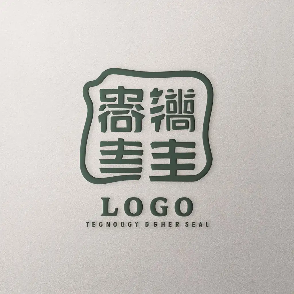 a vector logo design,with the text "logo", main symbol:Inspecting four seal characters of zhuan-shu in an irregular seal,Moderate,be used in Technology industry,clear background